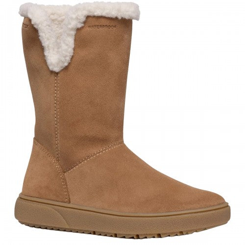 Front - Geox Girls Theleven Suede Waterproof Boots