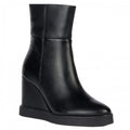 Front - Geox Womens/Ladies D Eildea B Patent Leather Wedge Ankle Boots