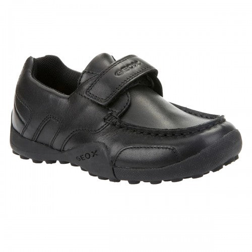 Front - Geox Boys Snake loafer Patent Leather Moccasin School Shoes