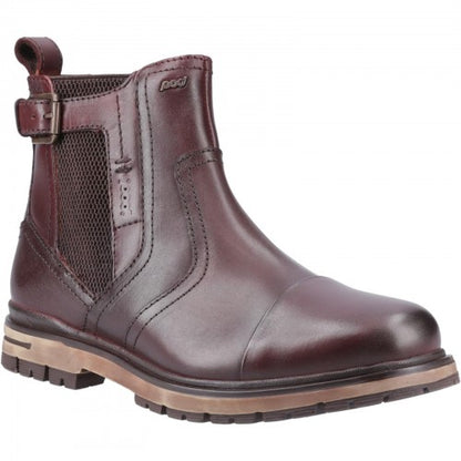 Brown - Front - POD Mens Apollo Tumbled Leather Chelsea Boots