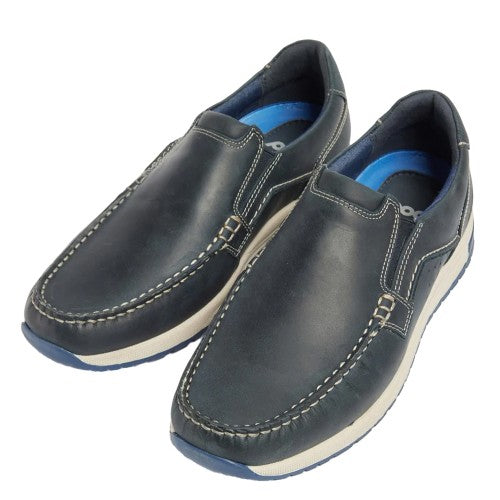Front - POD Mens Sean Italian Leather Boat Shoes