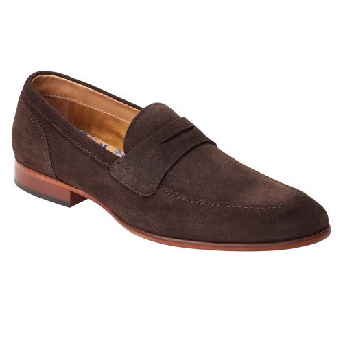 Front - Base London Mens Bruno Leather Penny Loafers