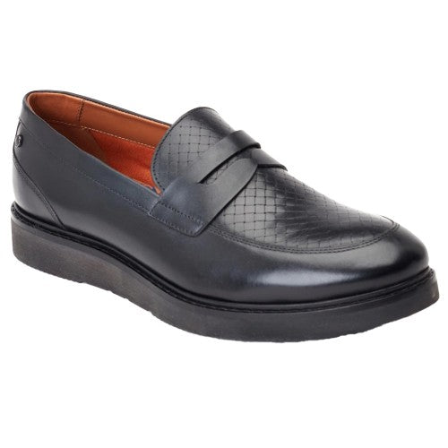 Front - Base London Mens Sid Leather Penny Loafers