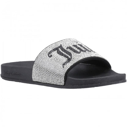 Front - Juicy Couture Womens/Ladies Donna Diamante Sliders