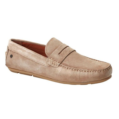 Front - Base London Mens Collins Driver Suede Loafers