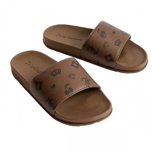 Front - Juicy Couture Womens/Ladies Mia Monogram Sliders