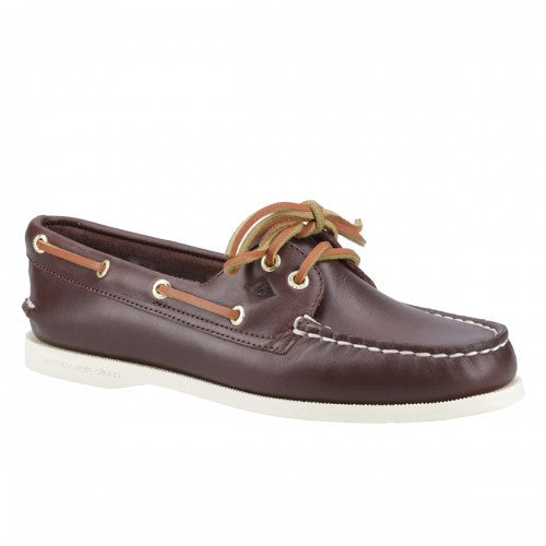 Front - Sperry Mens Authentic Leather 2 Eyelet Boat Shoes
