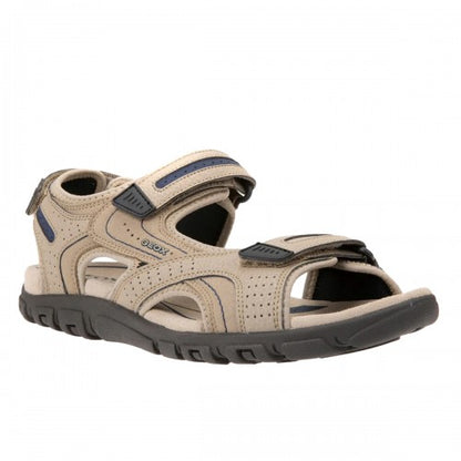 Front - Geox Mens Strada Faux Nubuck Sandals