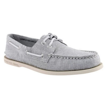 Front - Sperry Mens Authentic Original Striped Suede Boat Shoes