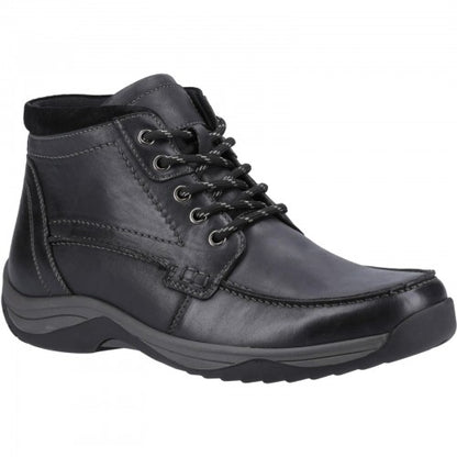 Front - Hush Puppies Mens Daryl Leather Ankle Boots