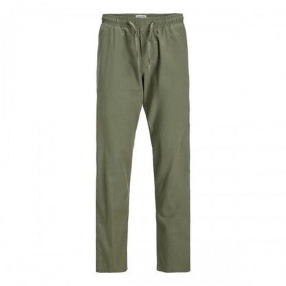 Front - Jack And Jones Mens Linen Blend Relaxed Fit Trousers