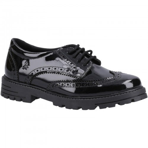 Front - Hush Puppies Girls Patent Leather School Shoes