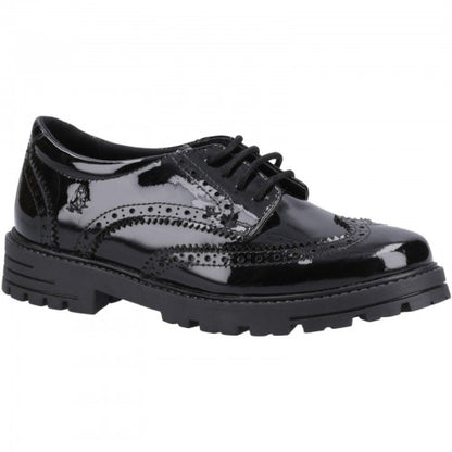 Front - Hush Puppies Girls Patent Leather School Shoes