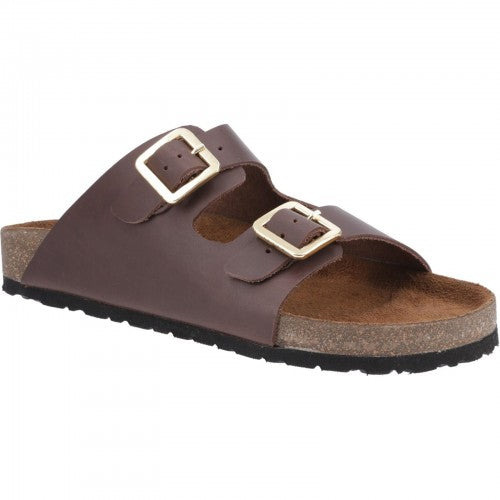 Front - Cotswold Womens/Ladies Lushill Leather Mule Sandals