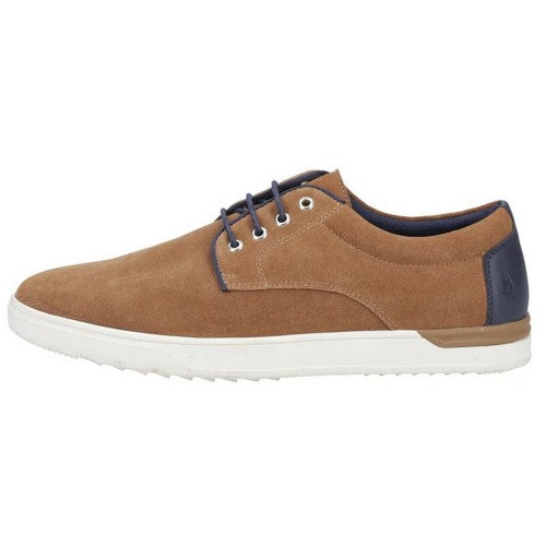 Front - Hush Puppies Mens Joey Suede Lace Up Trainers