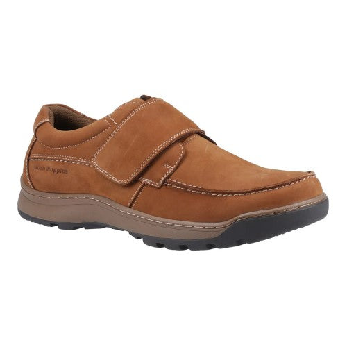 Front - Hush Puppies Mens Casper Leather Touch Fastening Casual Shoes