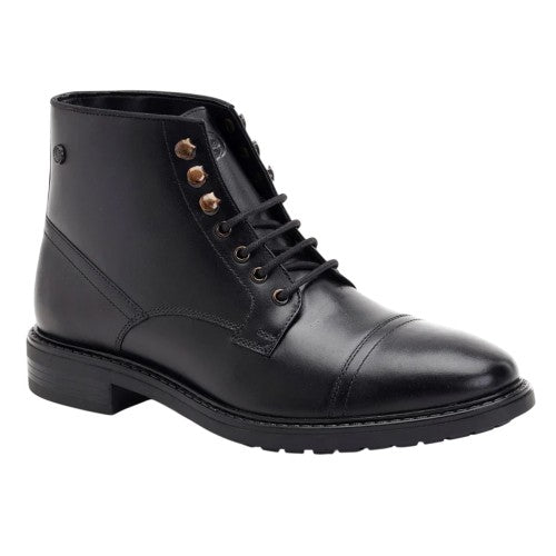 Front - Base London Mens Duke Leather Ankle Boots