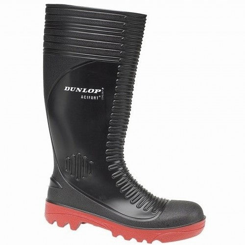 Front - Dunlop Acifort A252931 Ribbed Full Safety Wellington / Mens Boots