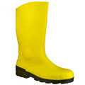 Front - Dunlop Devon Unisex Yellow Safety Wellington Boots