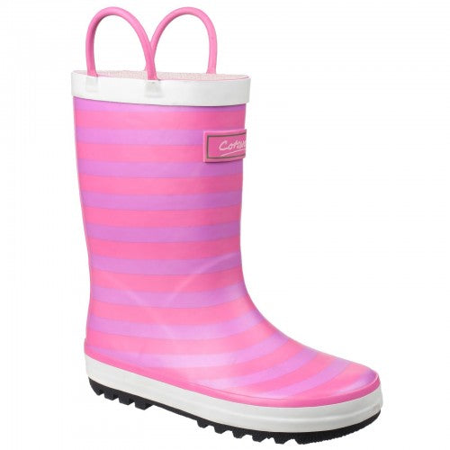 Front - Cotswold Childrens/Kids Captain Striped Wellington Boots