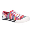 Front - Rocket Dog Womens/Ladies Jazzin Eden Stripe Lace Up Canvas Trainer