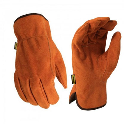Front - Stanley Mens Split Leather Cowhide Glove