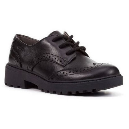 Front - Geox Girls J Casey G. N Lace Up Leather School Shoe
