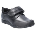 Front - Hush Puppies Boys Noah Junior Touch Fastening Leather School Shoe