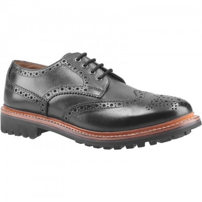 Front - Cotswold Mens Quenington Commando Lace Up Dress Leather Shoe