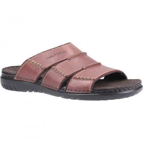 Front - Hush Puppies Mens Cameron Leather Mule Sandal