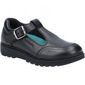 Front - Hush Puppies Girls Kerry Leather School Shoes