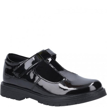 Front - Hush Puppies Girls Gracie Leather School Shoes