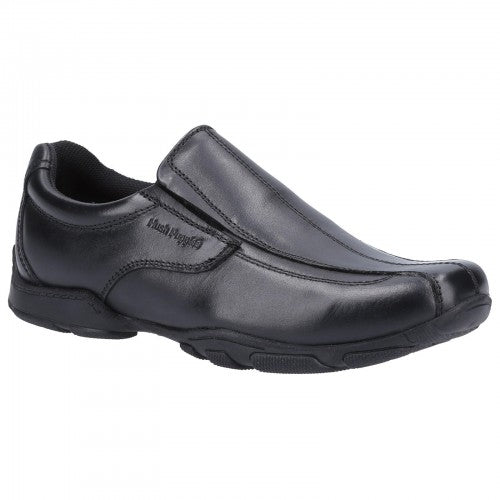 Front - Hush Puppies Boys Elijah Leather School Shoes