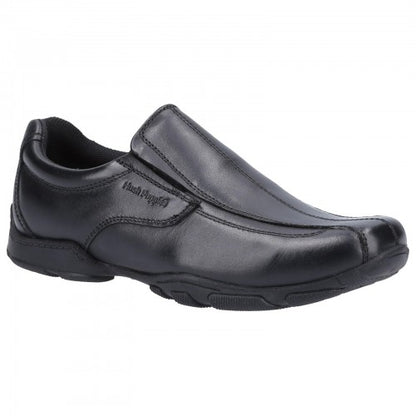 Front - Hush Puppies Boys Elijah Leather School Shoes