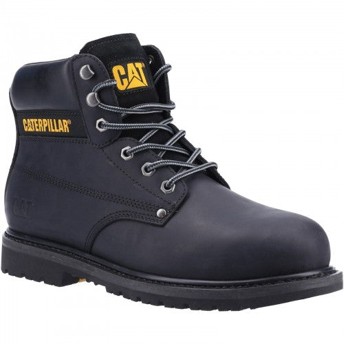 Front - Caterpillar Mens Powerplant S3 Leather Safety Boots