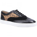 Front - Hush Puppies Womens/Ladies Tammy Leopard Print Leather Brogues