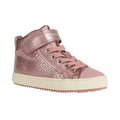 Dark Pink - Front - Geox Girls Kalispera Leather Lined Trainers