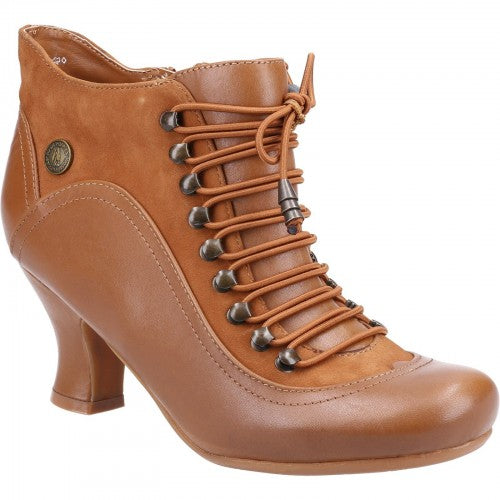 Front - Hush Puppies Womens/Ladies Vivianna Leather Heeled Ankle Boots