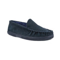 Front - Cotswold Mens Tresham Leather Moccasin Slippers