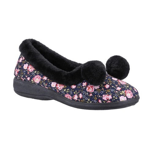Front - Fleet & Foster Womens/Ladies Goldfinch Floral Slippers