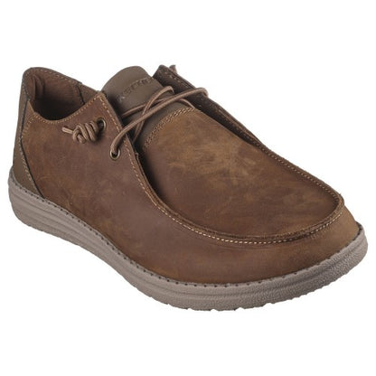 Front - Skechers Mens Melson Ramilo Leather Boat Shoes