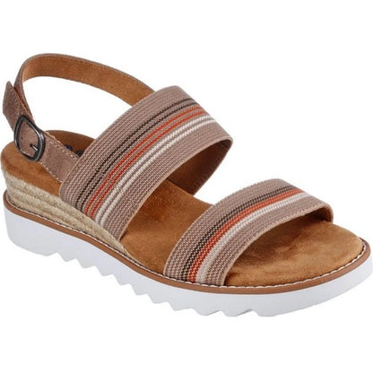 Front - Skechers Womens/Ladies Desert Kiss Hi Tea Time Wedge Sandals