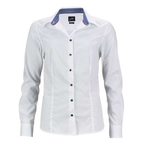 Front - James and Nicholson Womens/Ladies Classic Plain Shirt