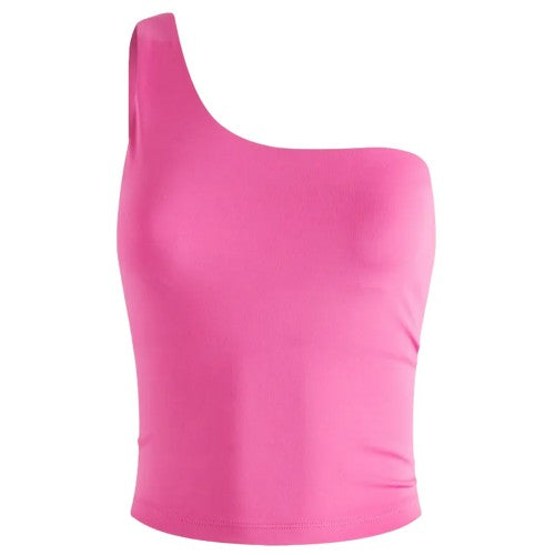 Front - Girlfriend Collective Womens/Ladies Prism Bianca One Shoulder Tank Top