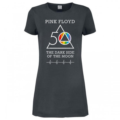 Front - Amplified Womens/Ladies 50th Anniversary Pink Floyd Shirt Dress