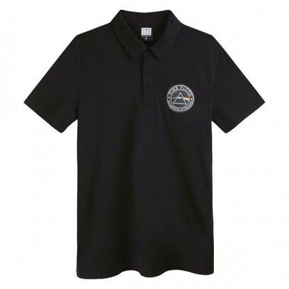 Front - Amplified Mens Washed Slub Pink Floyd Polo Shirt