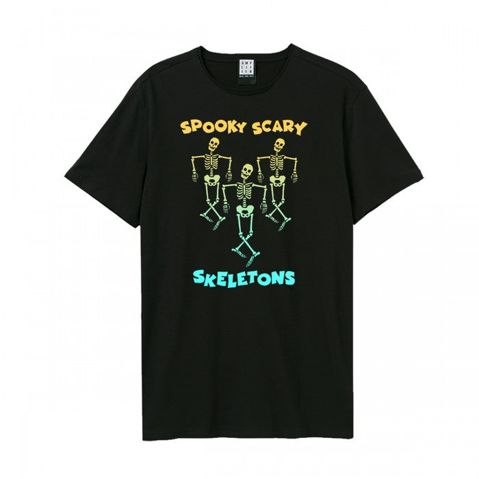 Front - Amplified Unisex Adult Spooky Scary Skeletons Andrew Gold Halloween T-Shirt