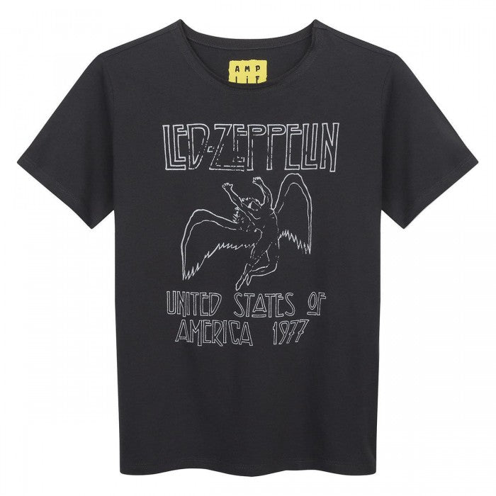 Front - Amplified Childrens/Kids USA 1977 Led Zeppelin T-Shirt
