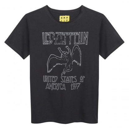 Front - Amplified Childrens/Kids USA 1977 Led Zeppelin T-Shirt