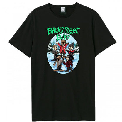 Front - Amplified Unisex Adult Christmas Cartoon Backstreet Boys T-Shirt